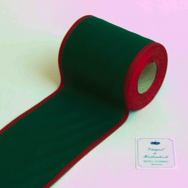 Aida-Stickband 100% BW, 100 mm, Farbe 8, grün - rot