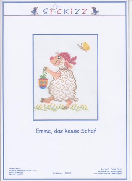 Stickizz Kreuzstich No. AK612 "Emma, das kesse Schaf"
