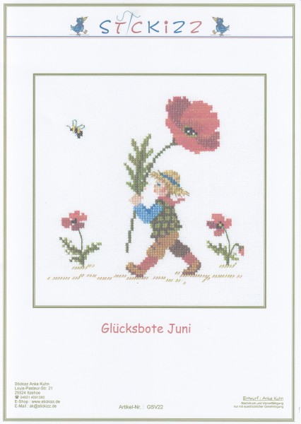 Stickizz Kreuzstich No. GSV22 "Glücksbote Juni"