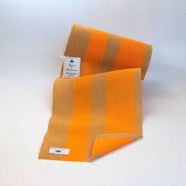 Leinenband 200 mm, 11-fädig, gestreift, Farbe 222901, orange - natur