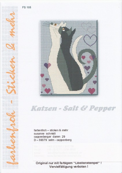 Farbenfroh Vorlage No. FS105 "Katzen - Salt & Pepper"