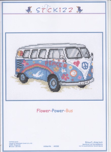 Stickizz Kreuzstich No. AK595 "Flower-Power-Bus"