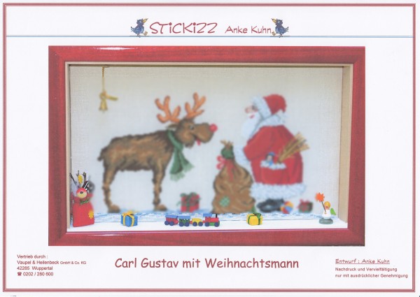 Stickizz Kreuzstich No. AK570 "Carl Gustav mit Weihnachtsmann"