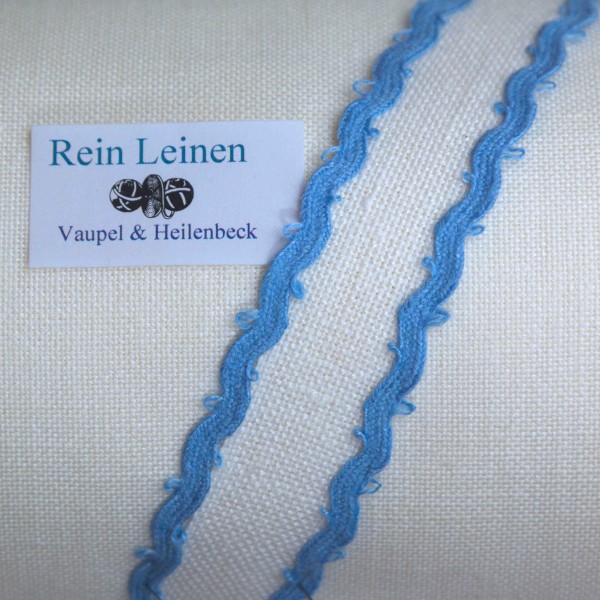 Zackenband aus Leinen, Farbe 212, hellblau