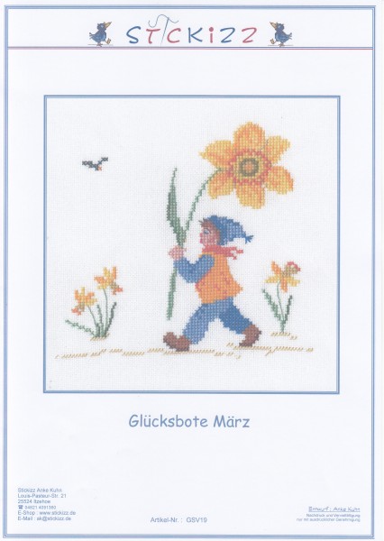 Stickizz Kreuzstich No. GSV19 "Glückbote März"
