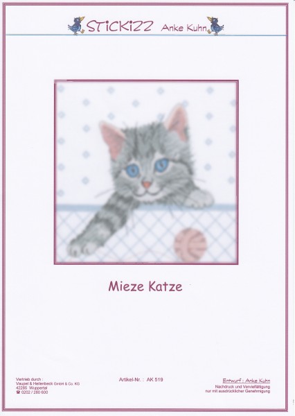 Stickizz Kreuzstich No. AK519 "Mieze Katze"