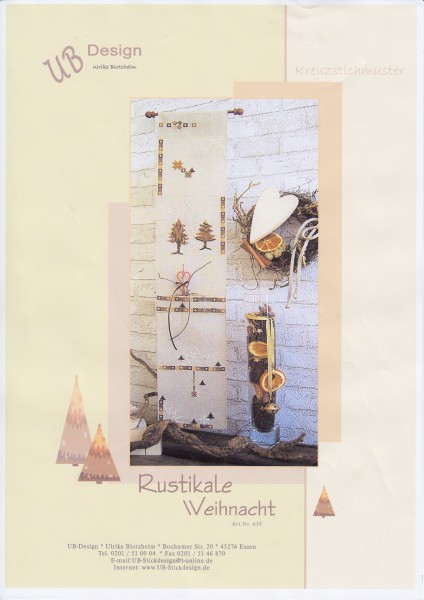 UB Design Stickvorlage No.619 "Rustikale Weihnacht"